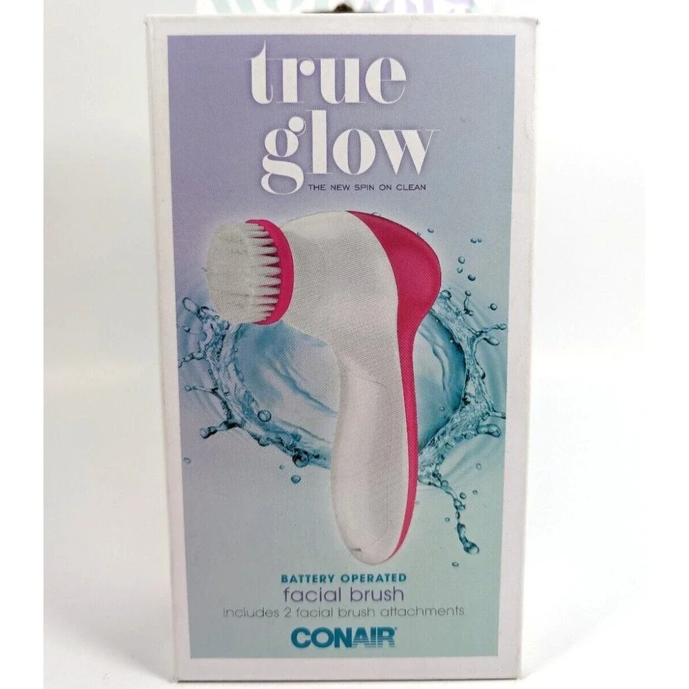 Conair True Glow Facial Cleansing Brush Battery Operated w/ 2 Attachments FCB7